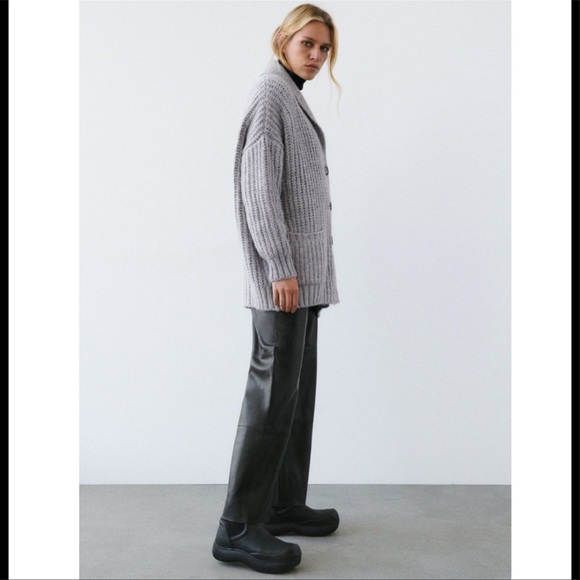 ZARA OVERSIZED KNIT CARDIGAN WITH POCKETS | SIZE: S | NWT - Picture 4 of 9